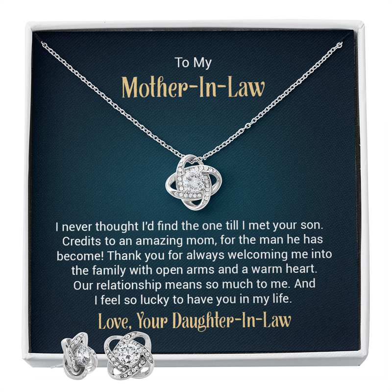 Love Knot Necklace & Earring Set (To My Mother-In-Law)