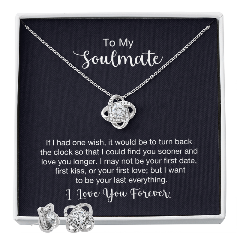 Love Knot Necklace & Earring Set (To My Soulmater)