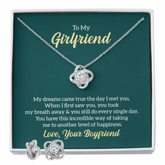 Love Knot Necklace & Earring Set (To My Girlfriend)