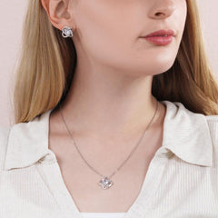 Love Knot Necklace & Earring Set (To My Mom, Love Daughter)