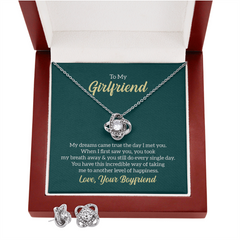 Love Knot Necklace & Earring Set (To My Girlfriend)