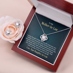 Love Knot Necklace & Earring Set (To My Mother-In-Law)