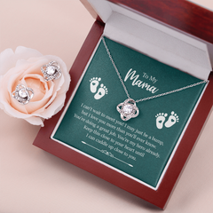 Love Knot Necklace & Earring Set (To My Mama, Love Baby)