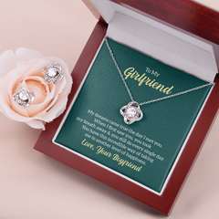 Love Knot Necklace & Earring Set (To My Girlfriend)