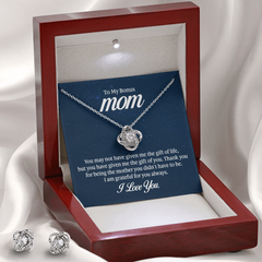 Love Knot Necklace & Earring Set (To My Bonus Mom)