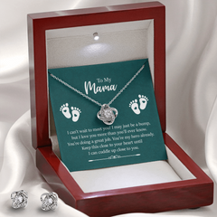 Love Knot Necklace & Earring Set (To My Mama, Love Baby)