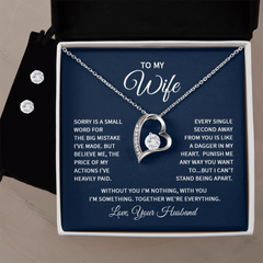 Forever Love Necklace & Earring Set (To My Wife, Sorry)