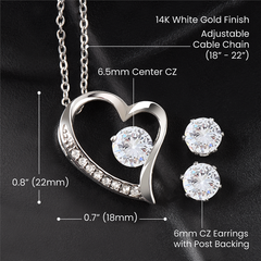 Forever Love Necklace & Earring Set (To My Daughter, Love Mom)