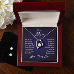 Forever Love Necklace & Earring Set (To My Mom, Love Son)