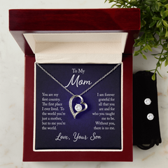 Forever Love Necklace & Earring Set (To My Mom, Love Son)