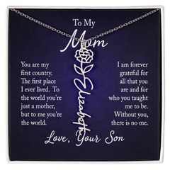 Flower Name Necklace (To My Mom, Love Son)