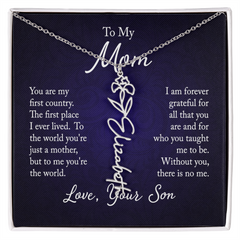 Flower Name Necklace (To My Mom, Love Son)