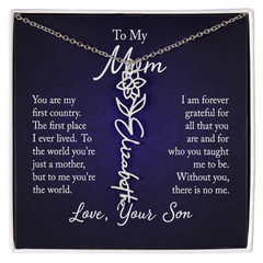 Flower Name Necklace (To My Mom, Love Son)