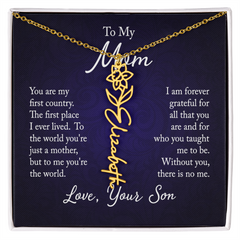 Flower Name Necklace (To My Mom, Love Son)