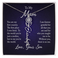 Flower Name Necklace (To My Mom, Love Son)
