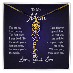 Flower Name Necklace (To My Mom, Love Son)