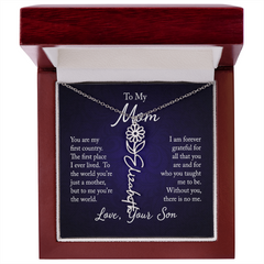 Flower Name Necklace (To My Mom, Love Son)