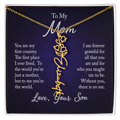 Flower Name Necklace (To My Mom, Love Son)