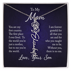 Flower Name Necklace (To My Mom, Love Son)