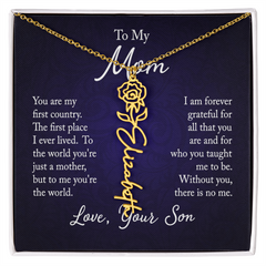 Flower Name Necklace (To My Mom, Love Son)