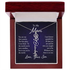 Flower Name Necklace (To My Mom, Love Son)