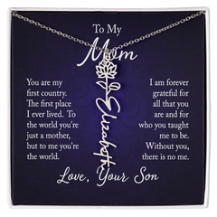 Flower Name Necklace (To My Mom, Love Son)