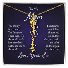 Flower Name Necklace (To My Mom, Love Son)