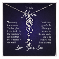 Flower Name Necklace (To My Mom, Love Son)