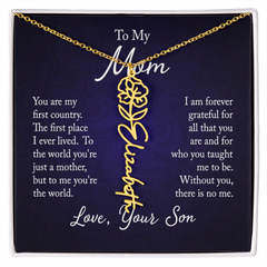 Flower Name Necklace (To My Mom, Love Son)