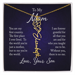 Flower Name Necklace (To My Mom, Love Son)