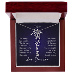 Flower Name Necklace (To My Mom, Love Son)