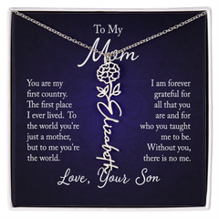 Flower Name Necklace (To My Mom, Love Son)