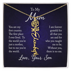 Flower Name Necklace (To My Mom, Love Son)