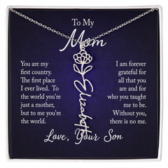 Flower Name Necklace (To My Mom, Love Son)