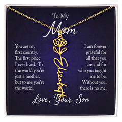 Flower Name Necklace (To My Mom, Love Son)