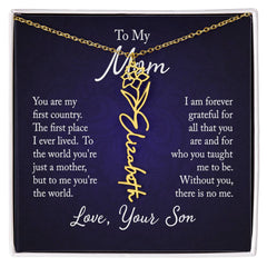 Flower Name Necklace (To My Mom, Love Son)